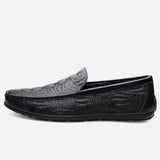 Super Soft Men's Moccasins Slip On Loafers Flats Casual Footwear Crocodile Microfiber Leather Shoes Mart Lion   