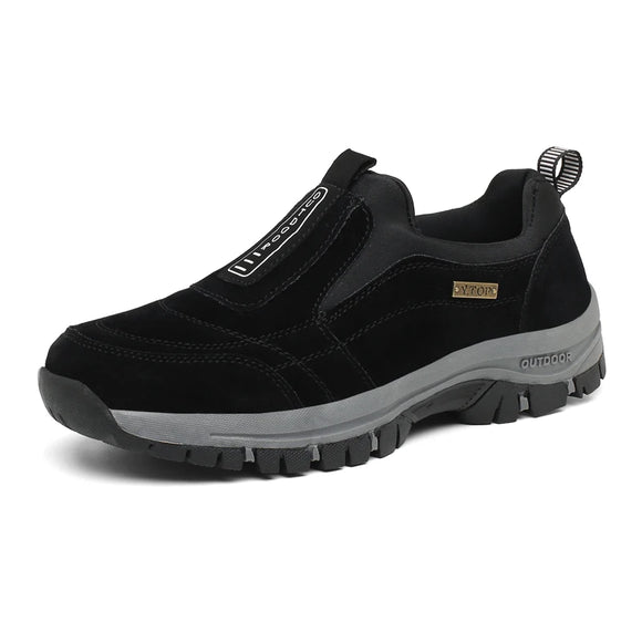 Outdoor Hiking Shoes Slip-On Loafers Training Sneakers Men's Walking Trekking Driving Zapatos De Montana MartLion Black 39(24.5CM) 