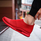 Men's Shoes for Sneakers Summer Breathable Women's Light Flat Non-slip Casual Walking Sports Lazy Red MartLion   