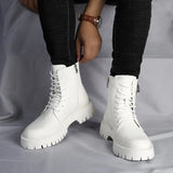 Men's English Style Thick Sole Design Men Boots  Layer Leather Casual Boots