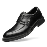 Leather Shoes Men's Derby English Style Wedding Spring Fall Designer Cowhide Pointy MartLion black 46 