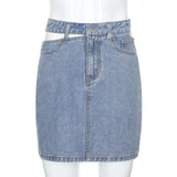 Waist Split Wrap Skirt Women Summer Slim Fit Denim Half-body Dress Female MartLion   