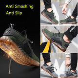 anti smashing summer work shoes men's lightweight breathable working with protection anti-puncture safety MartLion   
