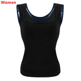Sauna Shapers Men's Workout Vest Sweat Enhancing Tank Top Premium Slimming Shapewear Waist Trainer Heat Trapping Fitting Shirt MartLion women blue vest S 