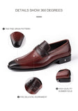 Genuine Leather Slip on Wedding Shoes Men's Luxury Formal Dress MartLion   