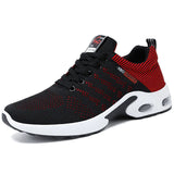 Professional Running Shoes Men's Lightweight Designer Mesh Sneakers Lace-Up Outdoor Sports Tennis MartLion 9308 Black and Red 39 