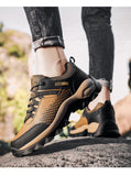 Autumn Leather Men's Sneakers Chunky Shoes Heighten Casual Damping Tennis Black Waterproof Mart Lion   