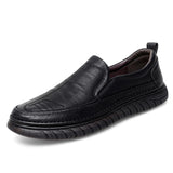 Golden Sapling Men's Loafers Leather Flats Classics Driving Shoes Platform Footwear Casual MartLion Black 8 41 