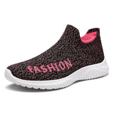 Spring Summer Letter Printed Socks Men's Breathable Sneakers Casual Platform Slip-on Couple Jogging Shoes MartLion heihong 195 35 CHINA