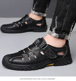 Designer's Hollowed-out Men's Sandals Wear-resistant Outdoor Walking Soft Leather Summer MartLion   