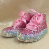  Dollbling  Sparkle Color Change Flipping Sequins High Top Casual Canvas Shoes for Kids Rhinestones Canvas Sneakers MartLion - Mart Lion