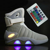 Remote Control Light Up Sneakers LED Mag Shoes Men's Air USB Recharging Back To The Future Boots MartLion Grey 5 