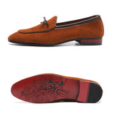 Men's Casual Shoes with Bowknot Genuine Suede Leather Trendy Party Wedding Loafers Flats Driving Moccasins Mart Lion   