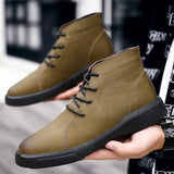 Winter Fur Warm Chelsea Men's Boots Suede Vintage Tendon Sole Wear Work Outdoor Soft Sole MartLion   