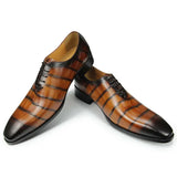 Wedding Vintage Men's Genuine Leather Dress Shoes Oxfords gentleman office Casual genuin sapato social masculino MartLion   