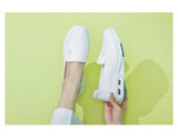 Spring and Summer Cowhide EVA Air Cushion Hospital White Nurse Shoes Soft Sole Small White MartLion   