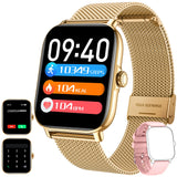 1.85 inch Bluetooth Call Smart Watch Men's IPx8 Sports Fitness Tracker Heart Monitor Smartwatch For Android IOS MartLion Gold  