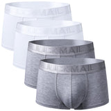 4PCS Boxer Panties Men's Underwear Boxershorts Ropa Interior Hombre Calzoncillos Breathable Hombre Modal Cuecas Mascilinas Mart Lion 445-2White2Gray M 
