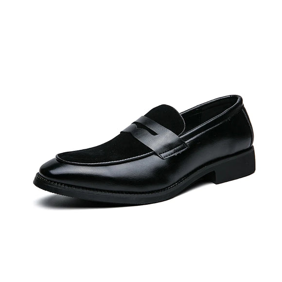 Men's Suede Loafers Casual Shoes Designer Patchwork Suede Dress MartLion   