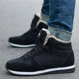 Men's Boots Hiking Winter Shoes Winter Casual Warm Ankle Sneakers Warm Casual Shoes MartLion black 35 