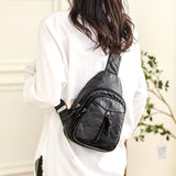  Women Chest Bags Multiple Pockets Messenger Designer Soft PU Leather Shoulder Crossbody Mart Lion - Mart Lion