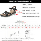 Summer Wedge Sandals for Women Buckle Strap Platform Rome Open Toe Thick Bottom No-Slip MartLion   