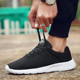 Men's Casual Shoes Lightweight Breathable Walking Sneakers running MartLion black 39 
