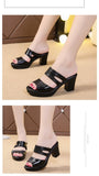 Women's Open Toe Slippers Design All Match Breathable Comfy Thick High Heel Slippers Sandels  Summer Home