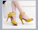 Woman Latin Ballroom Yellow Modern Leather Dance Shoes MartLion   