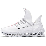 Men's Running Shoes Waterproof Leather Sneakers Unique Blade Sole Cushioning Outdoor Athletic Jogging Sport Mart Lion 0776white 5.5 