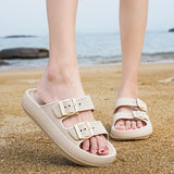 Women Slippers Adjustable Buckle Thick Platform Sandals Beach Shoes Bathroom Slipper Soft EVA Flat Sole Slides MartLion   