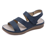 Summer Shoes Women Sandals Thick Sole Non-slip Holiday Flat Ladies Soft MartLion Blue 5.5 