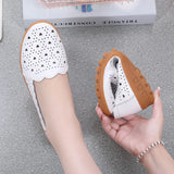 Women's Flat Shoes Genuine Leather Slip On Casual Flat Loafers Soft Nurse Ballerina MartLion   