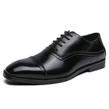 Dress Shoes Men's Split Leather Footwear Formal Social Mart Lion Black 38 
