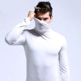 Men's Mock Neck Basic Blouse Winter Thermal T-shirt Plain Clothing Pullover Long Sleeve Top Warm Turtleneck Underwear MartLion Picture Color 9 S 
