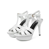 Summer Women's Sandals Buckle Leather Open Toe Elegant Shoes Party Wedding MartLion   