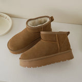 Winter Children Wool Snow Boots Boys Girls Genuine Leather Boots Baby Soft Cow Suede Cotton Shoes Kids Winter MartLion   