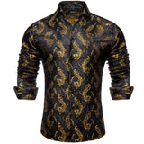 Luxury Men's Long Sleeve Shirts Red Green Blue Paisley Wedding Prom Party Casual Social Shirts Blouse Slim Fit Men's Clothing MartLion   