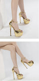 Liyke Summer 16.5CM Stiletto Platform Sandals Elegant Women Dinner Party Dress Shoes Peep Toe Wedding Stripper Heels Pumps Mart Lion   