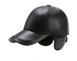 Autumn Winter Hat Men's Leather Hats Earmuffs Thermal Baseball Caps Snapback Peaked Cap Gorra MartLion   