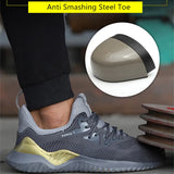 work safety shoes anti smashing anti puncture lightweight work breathable safety sneakers men's protective work MartLion   