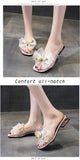 Ladies Slippers Bow Knot Summer String Bead Transparent Slippers Women Shoes Mules Mid Heels Slides Mart Lion   