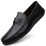 Men's Loafers Slip On Leather Casual Shoes Spring Summer Hombre Loafer Designers MartLion Black 42 