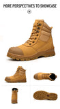Genuine Leather Men's Boots Protective Shoes Safety Puncture-Proof Work Safety Steel Toe Military MartLion   
