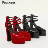 Women Sandals Summer Shoes Ankle Strap Platform Wedges High heels Gladiator Chunky MartLion   