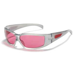 Y2K Pink Sunglasses Women Red Hollowed Out Future Sense of Technology Net Red Trendy Men's Eyewear MartLion grey  