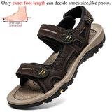 Summer Hook Loop Open Toe Sandals For Men's Outdoor Trekking Beach Shoes Non-Slip MartLion Dark Brown 45 