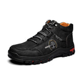 Men's Shoes Autumn Non Slip Comfy Ankle Boots Hand Stitching Casual Soft Hiking Working Mart Lion Black 39 