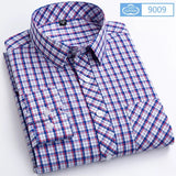 Cotton Plaid Casual Shirts Men's England Style Long Sleeve Turn Down Collar Breast Pocket Smart Dress MartLion 9009 8XL48 