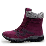 Ankle Boots Flat Shoes Suede Leather  Winter Warm Plush Waterproof  Women Snow Mart Lion   